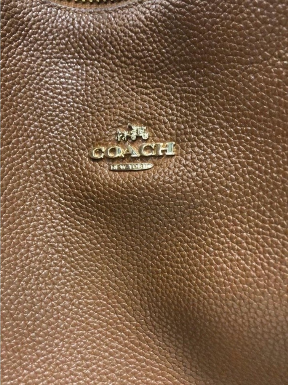 Coach Harley Saddle Brown Pebble Leather Hobo with Shoulder Strap - Picture 3 of 11